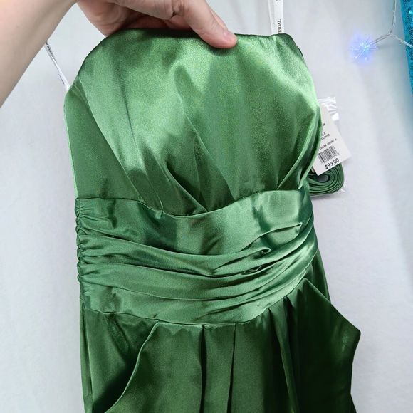 NWT David's Bridal Formal Event Dress $99 Clover Green Size 6 Pockets Sleeveless - Picture 4 of 16